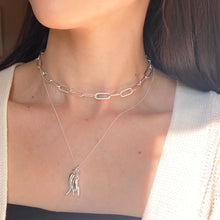 Load image into Gallery viewer, Sterling Silver Mano Cornuto + Italian Horn Pendants Chain Necklace