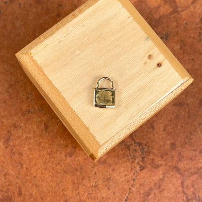 10KT Yellow Gold Mini Lock Pendant Charm