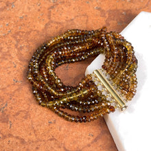 Load image into Gallery viewer, Estate 14KT Yellow Gold Multi-Strand Brown Tourmaline Beaded Bracelet