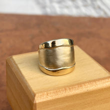 Load image into Gallery viewer, 14KT Yellow Gold Wide Artistic Shiny + Matte Cigar Band Ring - LSJ