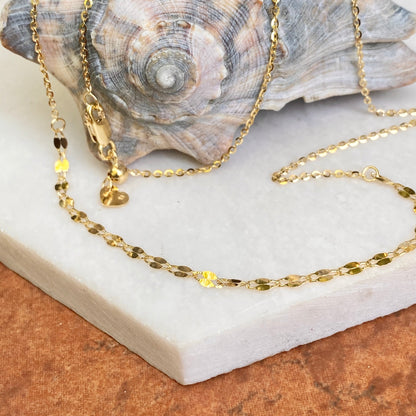 14KT Yellow Gold Diamond-Cut Link Choker Necklace