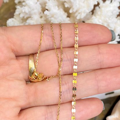 14KT Yellow Gold Diamond-Cut Link Choker Necklace