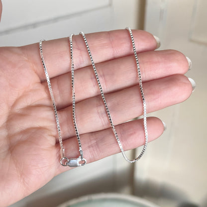 Sterling Silver Box Chain Necklace 1.25mm