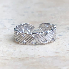 Load image into Gallery viewer, 14KT White Gold Weave Toe Ring, 14KT White Gold Weave Toe Ring - Legacy Saint Jewelry