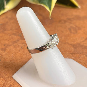 18KT White Gold Estate Marquise Diamond Anniversary Ring