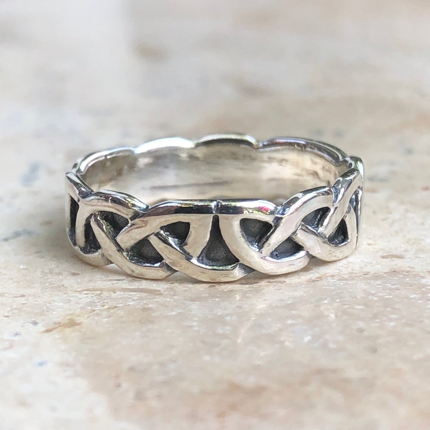 Sterling Silver Celtic Antiqued Weave Ring Size 7, Sterling Silver Celtic Antiqued Weave Ring Size 7 - Legacy Saint Jewelry
