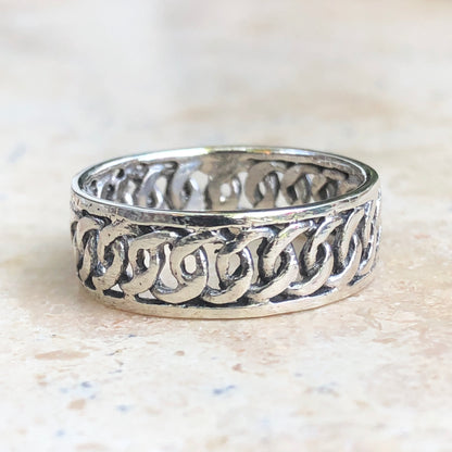 Sterling Silver Celtic Trinity Open Weave Ring Size 7, Sterling Silver Celtic Trinity Open Weave Ring Size 7 - Legacy Saint Jewelry