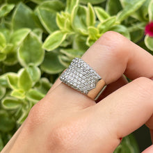Load image into Gallery viewer, Estate 18KT White Gold 9-Row 3.00 CT Pave Diamond Anniversary Cigar Band Ring - LSJ