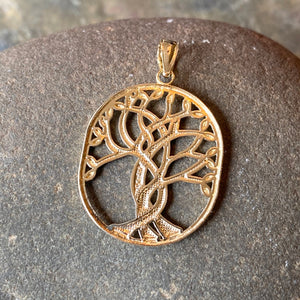 14KT Yellow Gold Polished Celtic "Tree of Life" Oval Pendant, 14KT Yellow Gold Polished Celtic "Tree of Life" Oval Pendant - Legacy Saint Jewelry