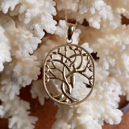 14KT Yellow Gold Polished Celtic "Tree of Life" Oval Pendant, 14KT Yellow Gold Polished Celtic "Tree of Life" Oval Pendant - Legacy Saint Jewelry