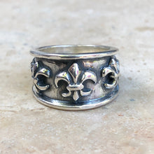 Load image into Gallery viewer, Sterling Silver Antiqued Fleur de Lis Ring Size 9, Sterling Silver Antiqued Fleur de Lis Ring Size 9 - Legacy Saint Jewelry
