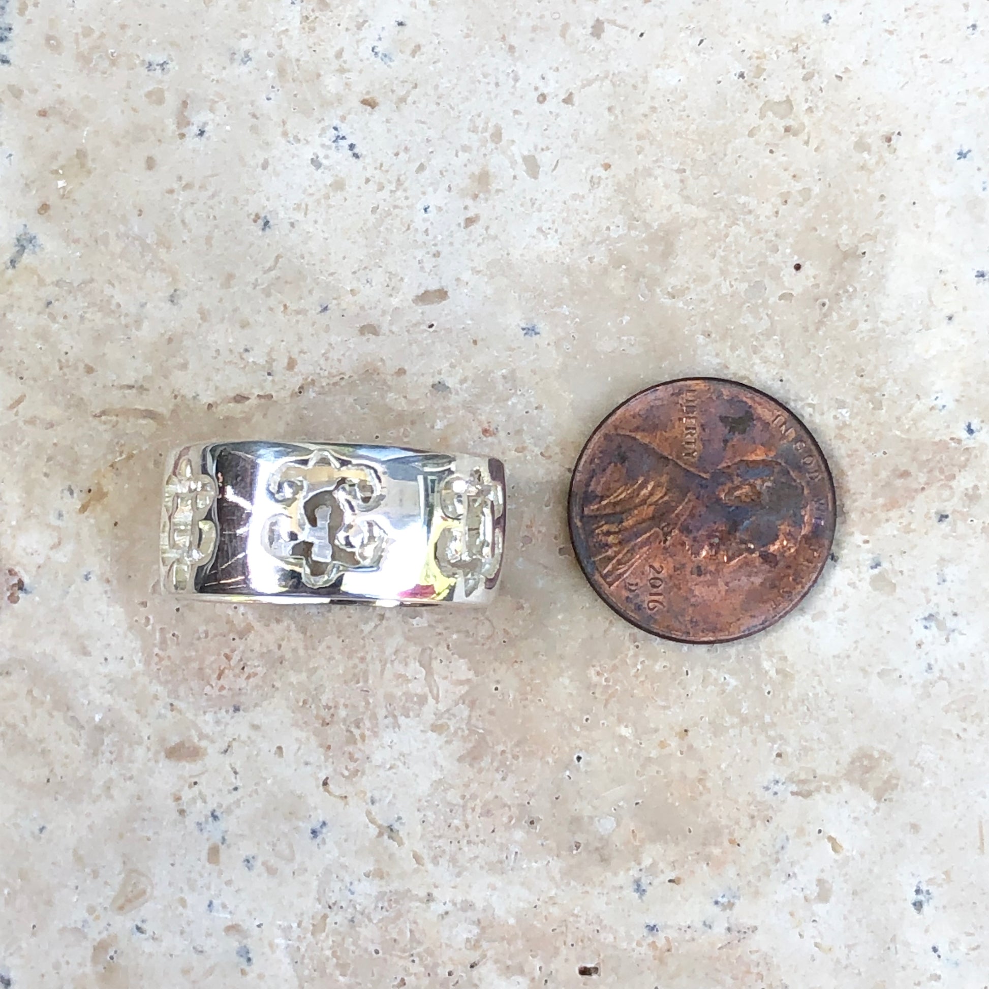 Sterling Silver Polished Cut-Out Fleur de Lis Ring Size 10, Sterling Silver Polished Cut-Out Fleur de Lis Ring Size 10 - Legacy Saint Jewelry