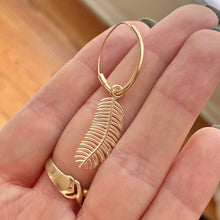 Load image into Gallery viewer, 14KT Yellow Gold Detailed Feather/ Leaf Earring Charms