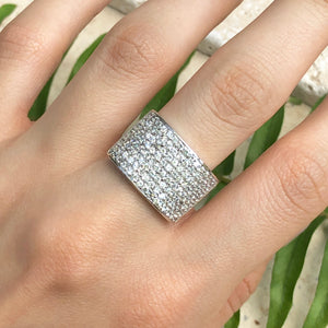 Sterling Silver 8-Row CZ Tapered Ring, Sterling Silver 8-Row CZ Tapered Ring - Legacy Saint Jewelry