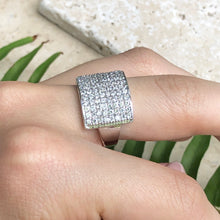 Load image into Gallery viewer, Sterling Silver 8-Row CZ Tapered Ring, Sterling Silver 8-Row CZ Tapered Ring - Legacy Saint Jewelry