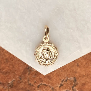 10KT Yellow Gold Our Lady of Sorrow Mini Medal Pendant Charm, 10KT Yellow Gold Our Lady of Sorrow Mini Medal Pendant Charm - Legacy Saint Jewelry