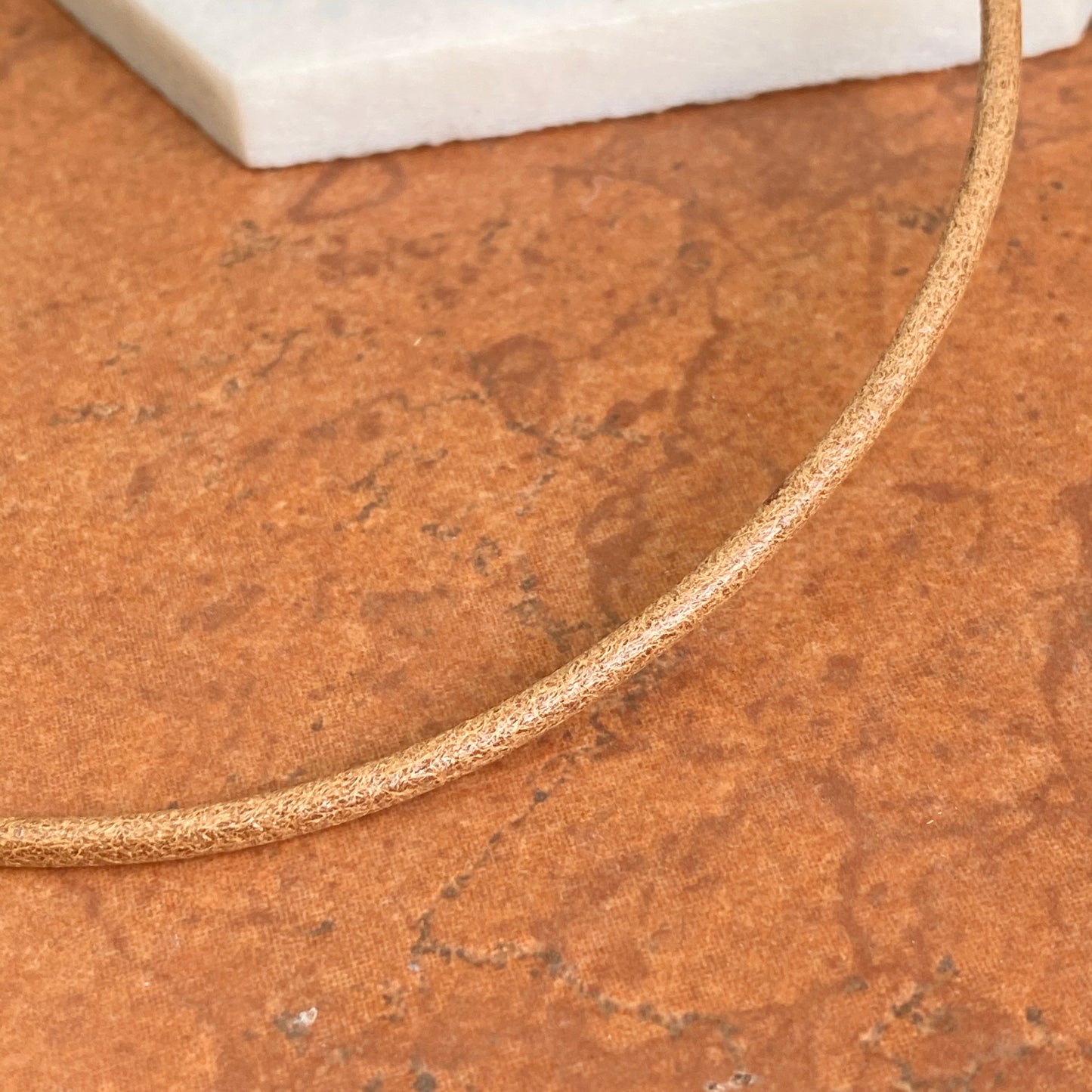 Sterling Silver Tan Brown Leather 3mm Cord Necklace