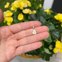 Load image into Gallery viewer, 14KT Yellow Gold Diamond-Cut Satin Mother Mary Head Pendant Charm