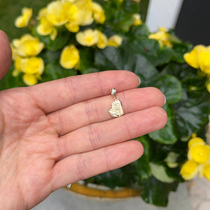14KT Yellow Gold Diamond-Cut Satin Mother Mary Head Pendant Charm