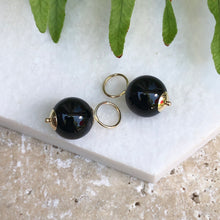 Load image into Gallery viewer, 14KT Yellow Gold + Black Onyx Ball Earring Charms, 14KT Yellow Gold + Black Onyx Ball Earring Charms - Legacy Saint Jewelry
