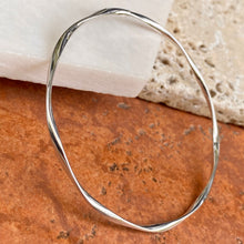 Load image into Gallery viewer, 14KT White Gold Thin Twisted Slip-On Bangle Bracelet 2.5mm