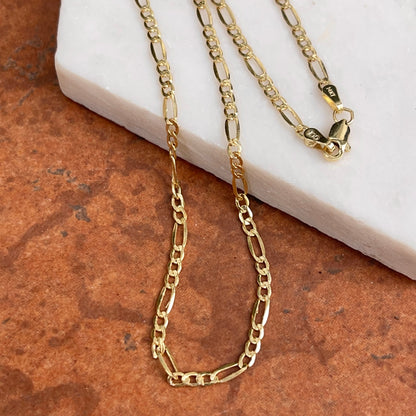14KT Yellow Gold Figaro Chain Link Necklace 2.5mm