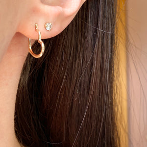 10KT Yellow Gold Small Open Heart Hoop Earrings 16mm