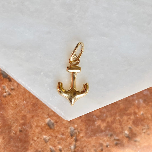 14KT Yellow Gold Mini 3D Anchor of Hope Pendant Charm, 14KT Yellow Gold Mini 3D Anchor of Hope Pendant Charm - Legacy Saint Jewelry