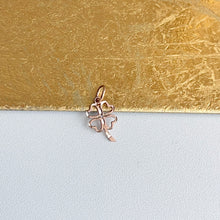 Load image into Gallery viewer, 10KT Rose Gold Diamond-Cut Four Leaf Clover Pendant Charm