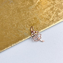 Load image into Gallery viewer, 10KT Rose Gold Diamond-Cut Four Leaf Clover Pendant Charm