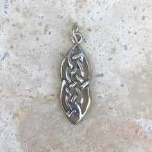 Load image into Gallery viewer, Sterling Silver Ovalish Celtic Knot Pendant Charm, Sterling Silver Ovalish Celtic Knot Pendant Charm - Legacy Saint Jewelry