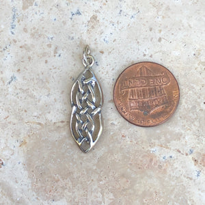Sterling Silver Ovalish Celtic Knot Pendant Charm, Sterling Silver Ovalish Celtic Knot Pendant Charm - Legacy Saint Jewelry