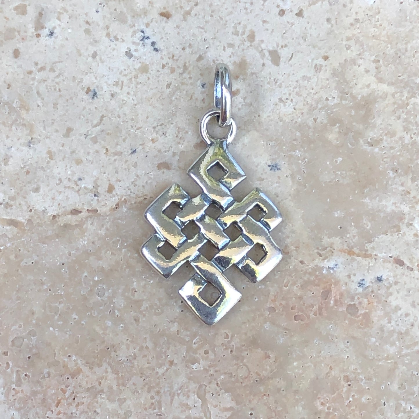 Sterling Silver Polished Square Celtic Knot Pendant Charm, Sterling Silver Polished Square Celtic Knot Pendant Charm - Legacy Saint Jewelry