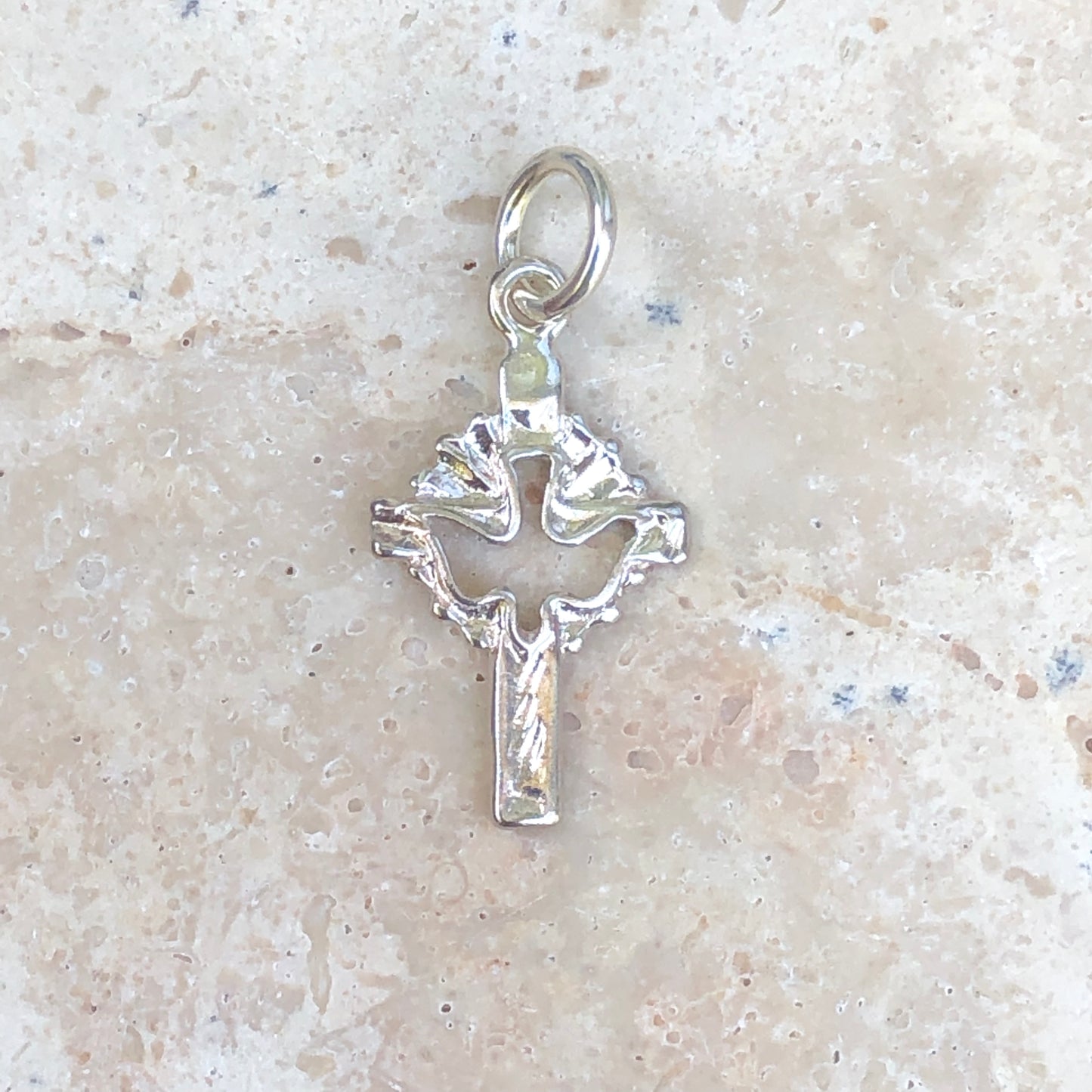 Sterling Silver Cross Dove Pendant Charm, Sterling Silver Cross Dove Pendant Charm - Legacy Saint Jewelry