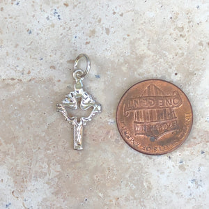 Sterling Silver Cross Dove Pendant Charm, Sterling Silver Cross Dove Pendant Charm - Legacy Saint Jewelry