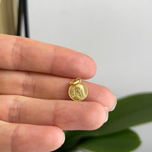 Load image into Gallery viewer, 14KT Yellow Gold Matte Our Lady of Sorrows Medal Pendant Charm 10mm