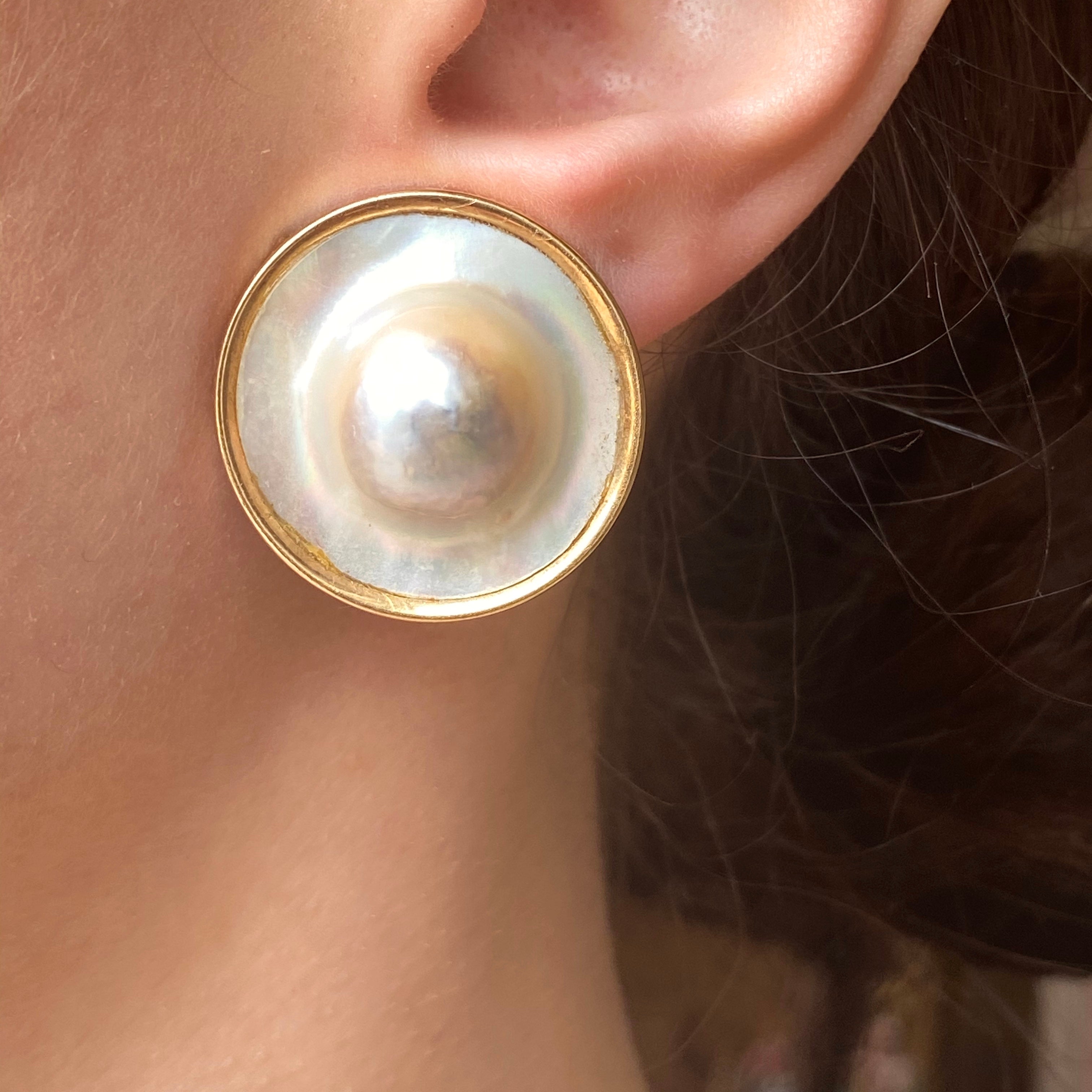 Mabe blister sale pearl earrings