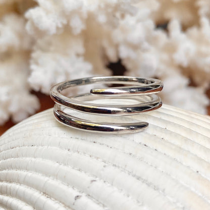 Sterling Silver Polished Bypass Design Ring
