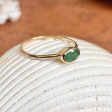 Load image into Gallery viewer, 14KT Yellow Gold Oval Bezel Set .55 CT Emerald Ring