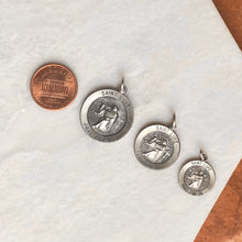 Load image into Gallery viewer, Sterling Silver Antiqued Saint Luke Small Round Medal Pendant Charm, Sterling Silver Antiqued Saint Luke Small Round Medal Pendant Charm - Legacy Saint Jewelry