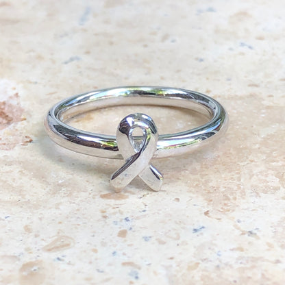 Sterling Silver Breast Cancer Awareness Ribbon Ring, Sterling Silver Breast Cancer Awareness Ribbon Ring - Legacy Saint Jewelry