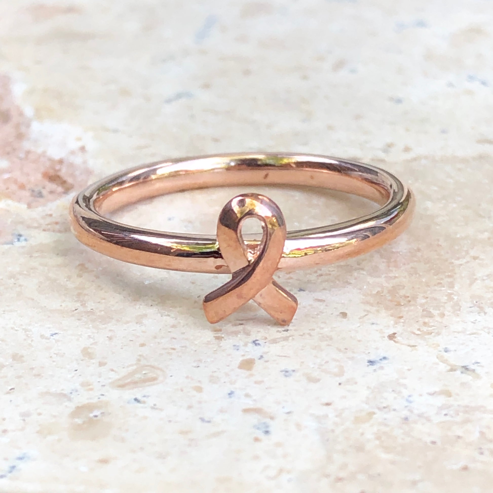 18KT Rose Gold Plated Sterling Silver Breast Cancer Awareness