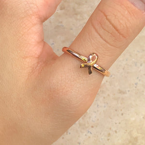 Rose Gold Plated Sterling Silver Breast Cancer Awareness Ribbon Ring, Rose Gold Plated Sterling Silver Breast Cancer Awareness Ribbon Ring - Legacy Saint Jewelry