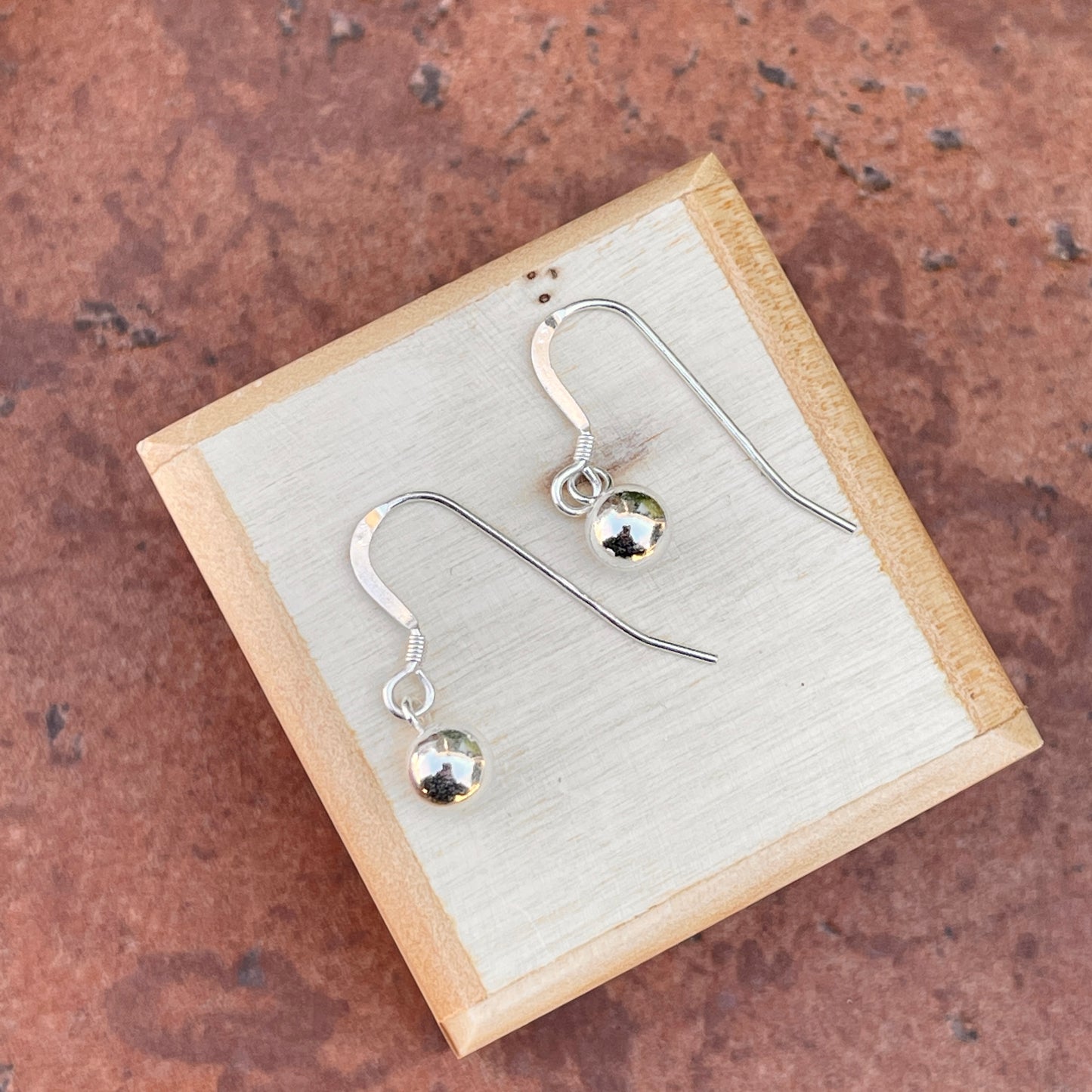 Sterling Silver Polished 6mm Round Ball Hook Earrings