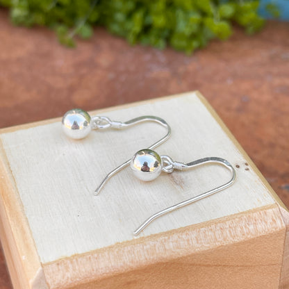 Sterling Silver Polished 6mm Round Ball Hook Earrings