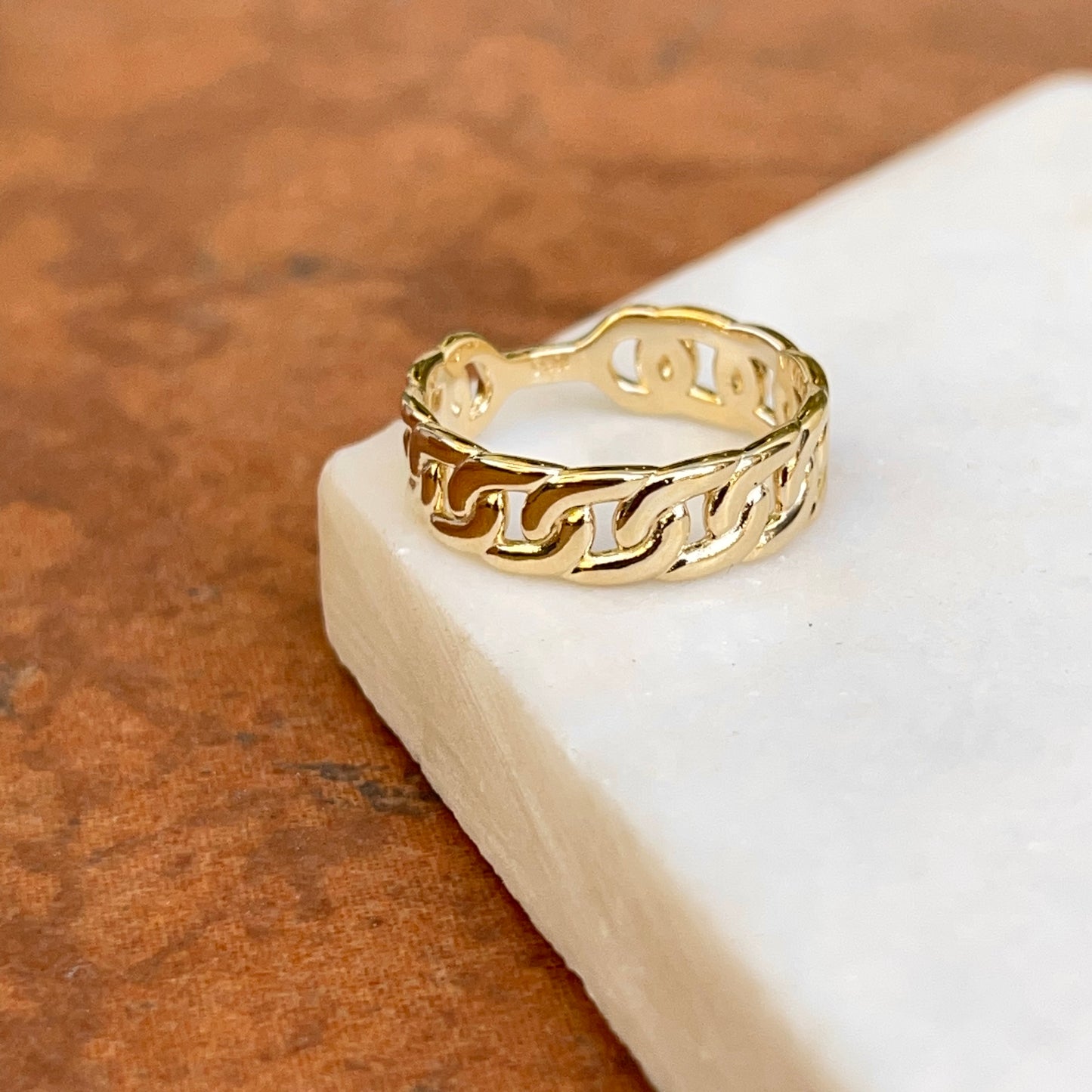 10KT Yellow Gold Chain Link Band Ring