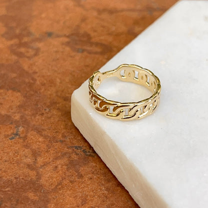 10KT Yellow Gold Chain Link Band Ring