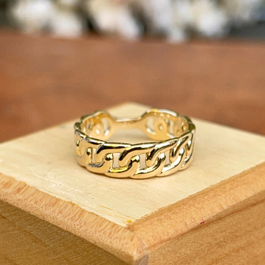 10KT Yellow Gold Chain Link Band Ring