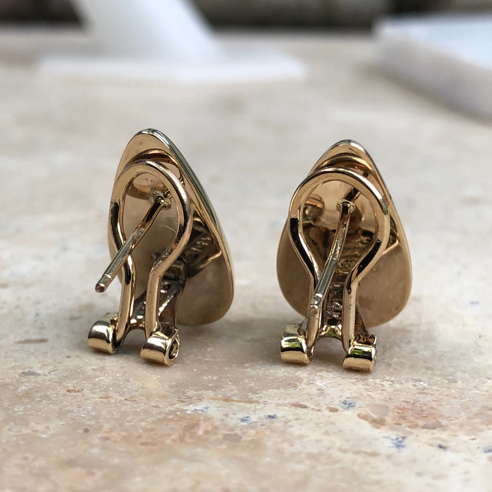 14KT Yellow Gold Teardrop Omega Back Earrings, 14KT Yellow Gold Teardrop Omega Back Earrings - Legacy Saint Jewelry