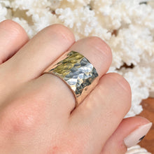Load image into Gallery viewer, Sterling Silver Contemporary Hammered Cigar Band Ring